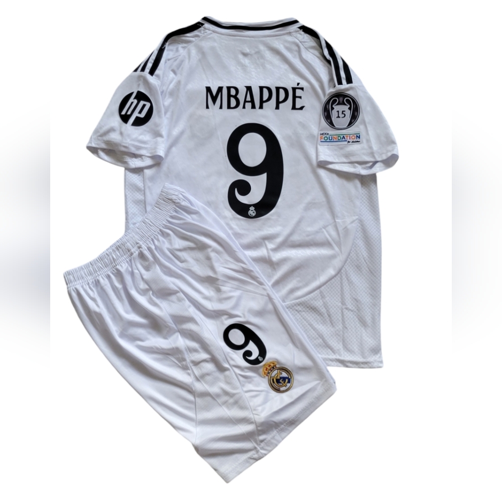 Kylian Mbappé Real Madrid 24/25 Home Set for Kids